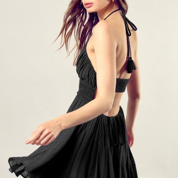 Lace Trim with Back Drawstring Dress - Picture 4 of 5